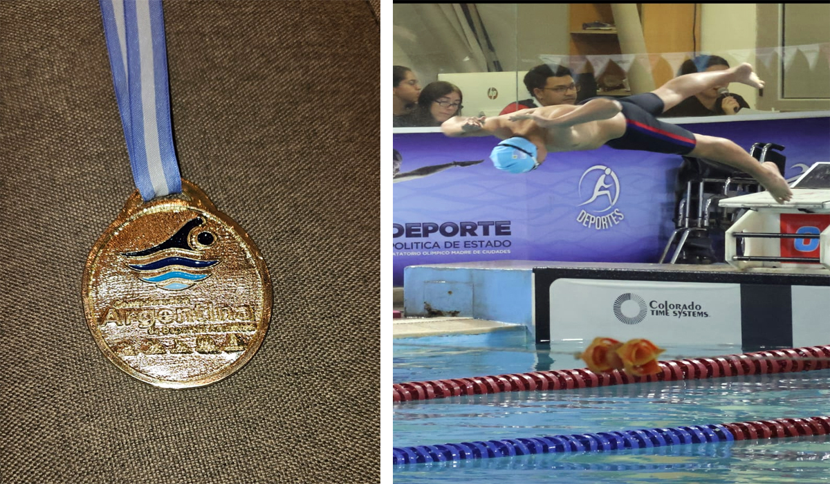 Máximo Centurión brilló en el Campeonato Nacional Argentino de Natación representando a Uruguay